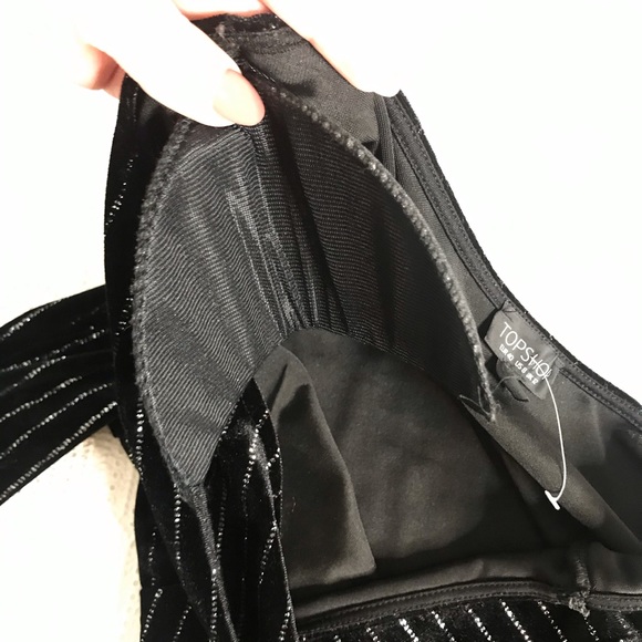 Top Shop Off The Shoulder black dress size 8 - Picture 7 of 8